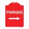 Signmission Designer Series Parking W/ Right Arrow, Red & White Aluminum Sign, 18" x 24", RW-1824-24623 A-DES-RW-1824-24623 - alternate 1